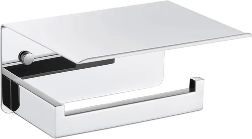 Miniatura 14 de Soporte de papel higiénico con estante para teléfono, color negro y dorado, dispensador de rollos de papel de acero inoxidable APLusee 304