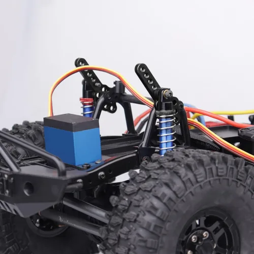 Miniatura 6 de 2 pares de soportes de amortiguador de coche RC CNC metal ajustable altura ángulo soporte para Axial SCX10 90046 D90 D110 1:10th RC Crawler Car Negro
