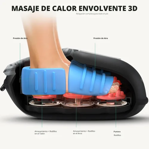 Miniatura 3 de Medcursor - Máquina masajeadora de pies con calor, masaje de pies proporciona alivio para músculos cansados y plantares, terapia de amasado
