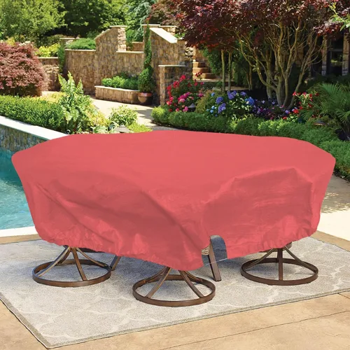 Miniatura 13 de Bynbbur Funda impermeable para muebles de patio de 13 pies con dobladillo de cuerda de alambre en todos los bordes, fundas redondas para piscina