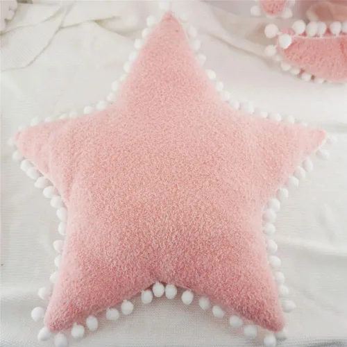 Miniatura 2 de JIANEEXSQ Creative Star Pillow Home - Cojín decorativo de felpa con estrella blanca (rosa)