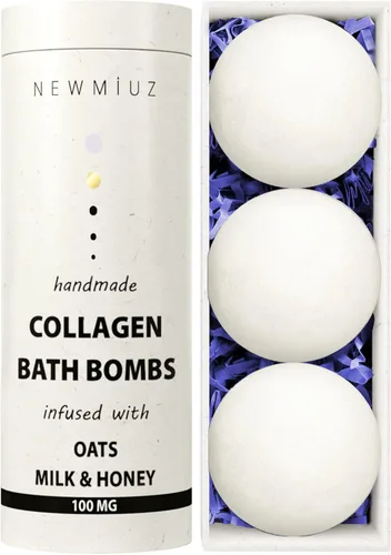 Bombas cremosas de baño de burbujas de colágeno con aceites esenciales de leche de avena, miel, regalo de baño de lujo, nutrición para la piel seca,