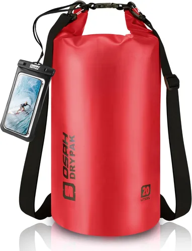 Miniatura 12 de Bolsa seca impermeable, 5L/10L/20L/30L/40L Mochila de almacenamiento ligera con funda para teléfono para mujeres y hombres, saco impermeable Gris