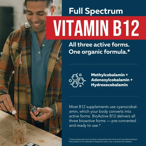 Miniatura 2 de Vitamina BioActiva B12 5000 mcg Contiene 3 Formas BioActivas de B12 Plus Cofactor Metilfolato - Metil B12, Adenosil B12 y Hidroxi B12