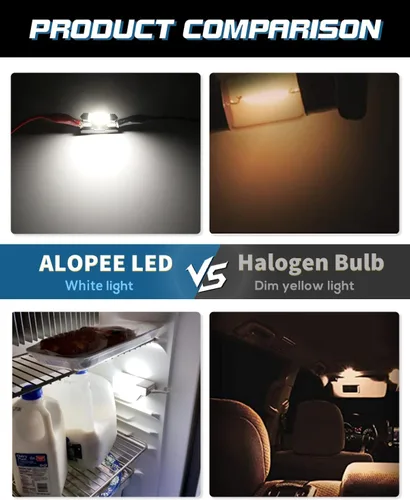 Miniatura 5 de Alopee Paquete de 6 bombillas LED 578 de 1.614 in, color blanco, sin polaridad, CC de 12 V, para refrigerador, caravana, remolque, cámper