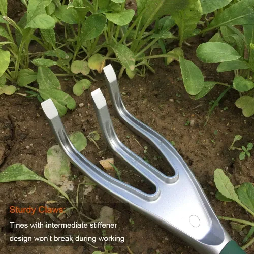 Miniatura 6 de Cultivador de mano de jardín con garra ancha, rastrillo de mano para desmalezar y tornear el suelo, herramienta para raspar afloja la tierra y raspa