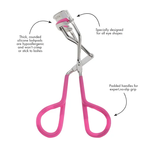 Miniatura 4 de Tweezerman Rizador de pestañas de agarre cómodo rosa neón - Herramienta de pestañas de maquillaje para todas las formas de ojos