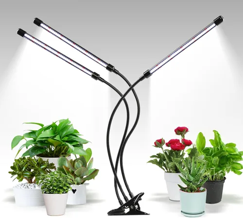 Miniatura 11 de iPower 21 Luz LED de Crecimiento con Espectro Completo para Plantas de Interior, Cuello de Cisne Ajustable, 3 Modos de Luz y 10 Niveles Regulables