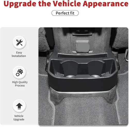 Miniatura 3 de Portavasos trasero apto para Jeep Wrangler JL JLU y Gladiator JT 2018-2026, caja de almacenamiento para asiento trasero, bandeja organizadora