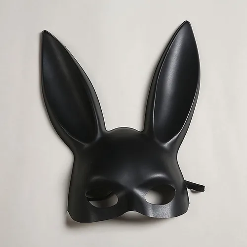 Miniatura 4 de Linda máscara de conejo, máscara de fiesta de Navidad y Halloween (negro)