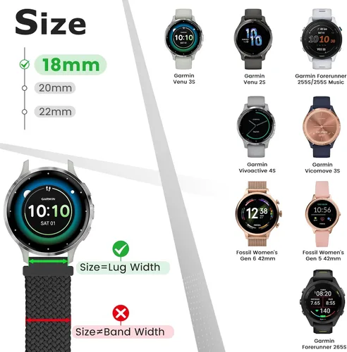 Miniatura 2 de Correa de reloj trenzada Solo Loop – 0.709 in, 0.787 in, 0.866 in, correa trenzada de liberación rápida, correas de reloj elásticas de nailon