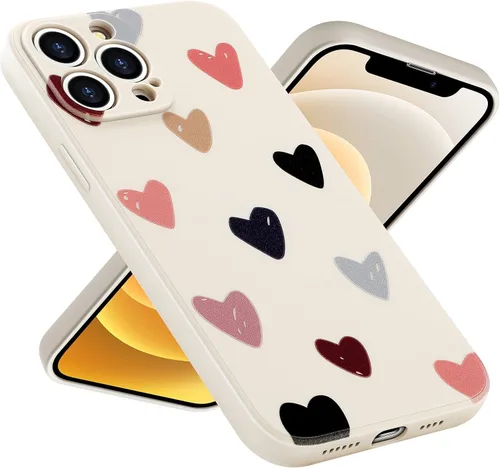 Miniatura 15 de Funda protectora para iPhone 12 para mujeres y niñas, diseño lindo de silicona suave, protección de cámara con forma de corazón, para iPhone 12