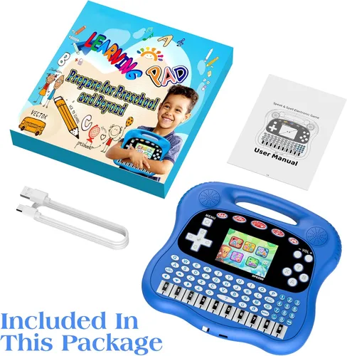 Miniatura 6 de Tableta de aprendizaje para niños, pantalla a color HD de 3.0 pulgadas, alfabeto, palabras, matemáticas, juegos, música, preescolar, electrónica