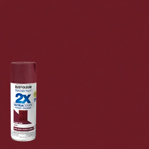 Miniatura 2 de Rust-Oleum 249083 Painter's Touch 2X Ultra Cover Pintura en Aerosol, 12 oz, Vino Clarete Satinado Vino (Satin Claret Wine)