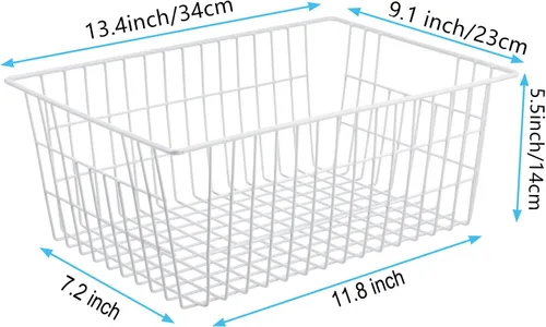 Miniatura 6 de iPEGTOP Cestas de alambre para congelador, juego de 3 contenedores de almacenamiento de 13.4 pulgadas, canastas de almacenamiento para congelador