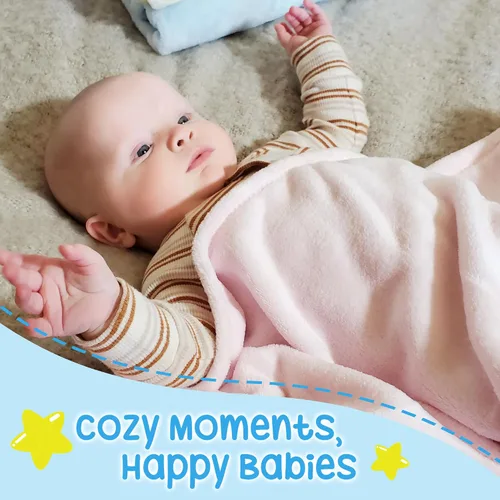 Miniatura 5 de Baby So... Suave y cálida – Mantas de felpa para bebé, azul, rosa, amarillo, blanco para niños, niñas, niños, recién nacidos, bebés, niños pequeños