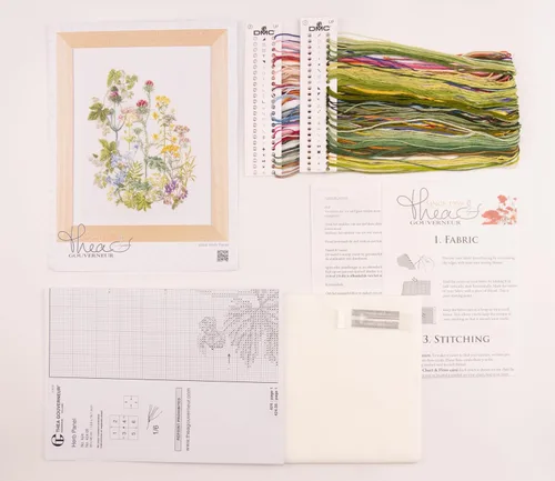 Miniatura 3 de Thea Gouverneur - Kit de punto de cruz, hierbas - Aida - 18 unidades - Kits de bordado para adultos - Manualidades - Hilos de bordado DMC y otros