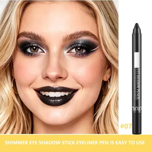 Miniatura 3 de Sombra de ojos en barra negra, delineador de ojos iluminador, barra iluminadora de ojos, sombra de ojos cremosa brillante, sombra de ojos Negro #7