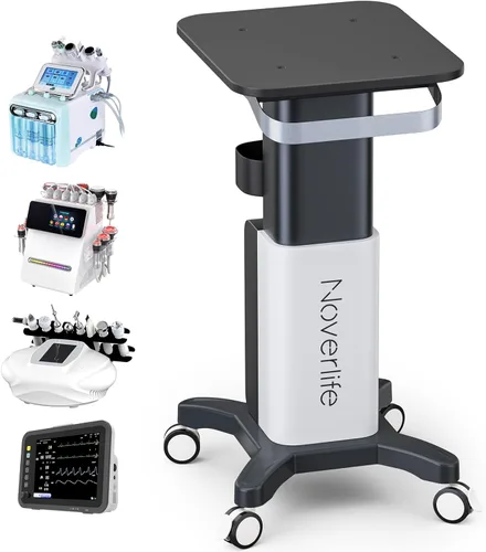 Miniatura 10 de Carrito de esteticista con ruedas, soporte de aluminio para máquina de belleza de spa, carga de 135 libras, carrito rodante de 3 niveles