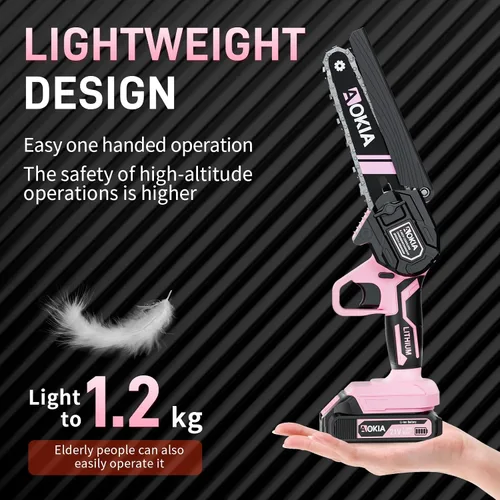 Miniatura 6 de AOKIA Motosierra Eléctrica Mini Inalámbrica, Pequeña de Mano 20V de 2 Baterías con Cargador, Motosierra de 6 Pulgadas, Operada con Batería, para Uso