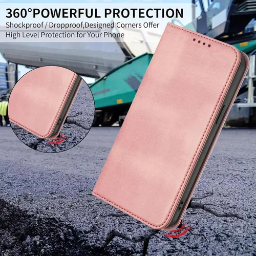 Miniatura 5 de Funda compatible con Motorola Moto E22 4G, compatible con Motorola Moto E22i 4G Card Slotting Wallet Phone Funda de cuero rosa