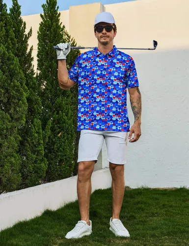 Miniatura 6 de Camisas polo divertidas para hombre de los años 80, camisas de golf de secado rápido que absorben la humedad, divertidas camisas polo de golf