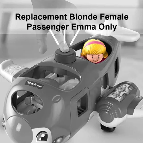 Miniatura 6 de Pieza de repuesto para Fisher-Price Little People Travel Together Airplane Playet - DJB53 ~ Reemplazo Rubia Pasajera Emma ~ Traje Rosa ~ Mochila
