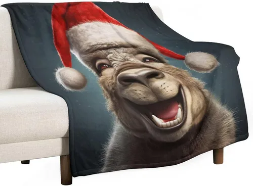 Miniatura 45 de Manta cálida de Navidad Folk Botanicals de microforro polar ultrasuave y cálida, acogedora manta ligera, manta rústica de vacaciones de 30 x 40