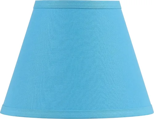 Miniatura 3 de Aspen Creative 58915 Pantalla de lámpara de construcción UNO de forma Imperio con tapa dura de transición en color azul celeste, 9" de ancho