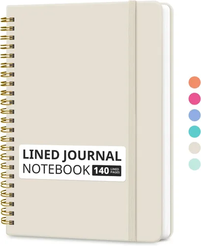 Miniatura 32 de Cuaderno rayado en espiral para mujeres y hombres, 140 páginas, cuaderno de tapa dura con rayas universitarias para trabajo y toma de notas, diarios
