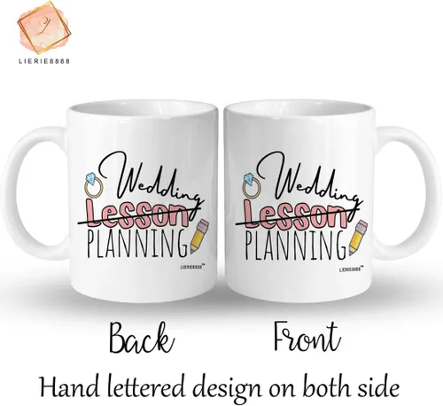 Miniatura 3 de Taza de planificación de lecciones de boda para profesores, regalos para novia, taza de café de compromiso