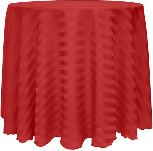 Miniatura 21 de ULTIMATE TEXTILE Mantel redondo de rayas satinadas de 84 pulgadas color marfil crema