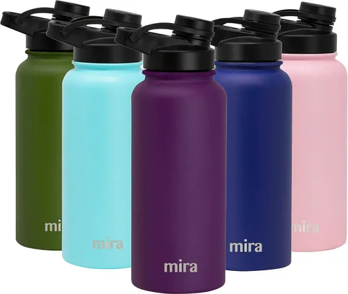 Miniatura 10 de MIRA - Botella de agua deportiva de acero inoxidable con aislante, termo de metal que mantiene el frío durante 24 horas y el calor durante 12 horas