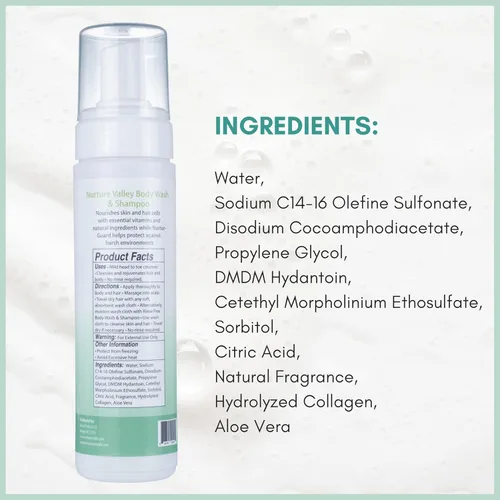 Miniatura 9 de Nurture - Gel de baño y champú sin enjuague con aloe Espuma limpiadora sin agua para el cabello y el cuerpo de grado hospitalario Mujeres