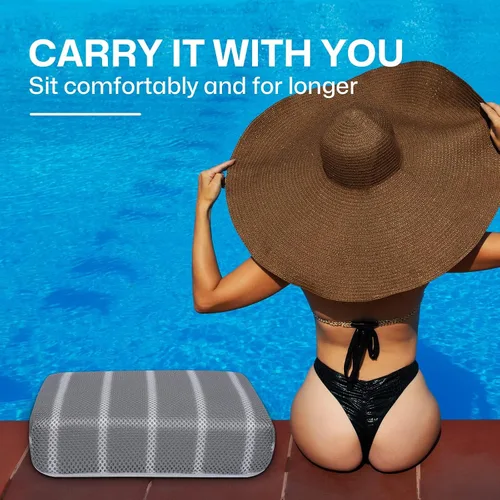 Miniatura 6 de Cojín para bañera de hidromasaje para uso en interiores o exteriores, almohada de spa con peso de 16 x 12 x 4.3 pulgadas, funda de malla 4D lavable