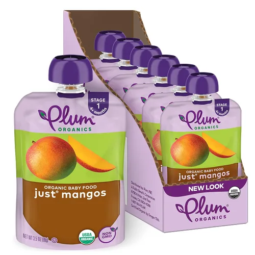 Miniatura 11 de Plum Organics Just Prunes, 4+ Meses - Portabebés de Alimentos Orgánicos, Bolsa de 3.5 oz (Paquete de 12)
