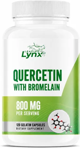 Leaping Lynx Quercetina con bromelina – 800 mg de quercetina + 165 mg de bromelina | 120 cápsulas (suministro para 60 días) | Apoyo inmune,
