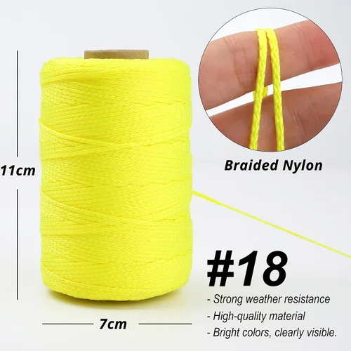Miniatura 3 de HASWARE Mason Line - Cuerda de nailon trenzado para herramientas de jardinería o mampostería, nivel de línea de cuerda de construcción para jardín