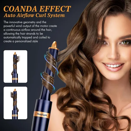 Miniatura 2 de Set de Cepillo Secador de Pelo 6 en 1 y Rizador de Cabello, Cepillo Alisador de Aire Caliente para Secado Rápido, Alisado y Volumización, Sin Daño