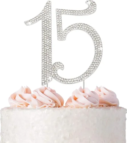 Miniatura 10 de Decoración para pastel 30 con strass de cristales premium. Monograma de número treinta, para cumpleaños o aniversario número 30