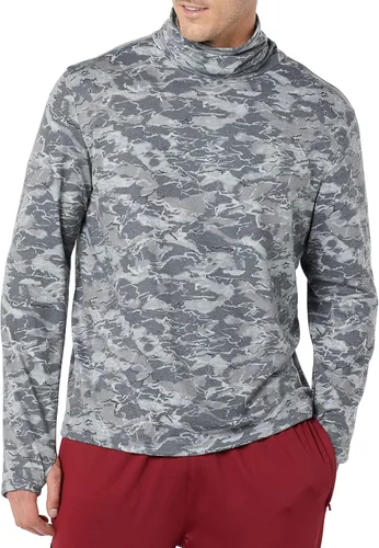 Miniatura 4 de Tienda Essentials Camisa de manga larga Performance Soft Tech con cuello redondo para hombre