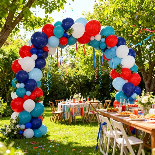 Miniatura 4 de Globos rojos, azules y blancos, 60 globos de 12 pulgadas, color rojo, azul marino, azul claro, azul polvoriento, blanco, para béisbol, fiesta