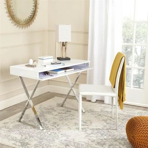Miniatura 2 de Safavieh Home Collection Gordon - Escritorio blanco/cromado
