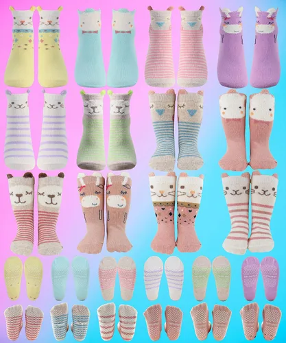 Miniatura 5 de Tiny Captain Calcetines antideslizantes para bebés y niñas pequeñas con diseño de animales para recién nacidos, bebés y niños pequeños