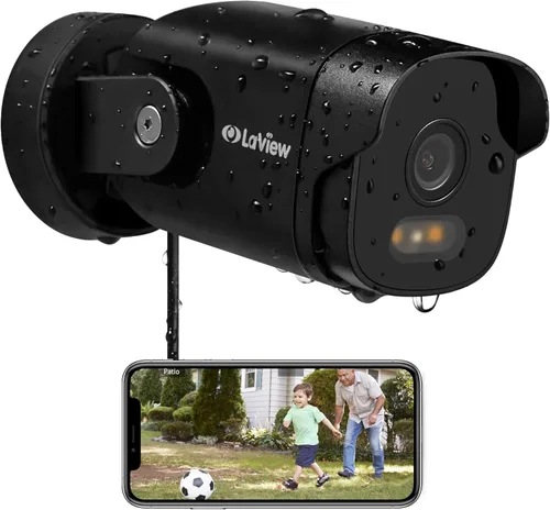 Miniatura 10 de LaView Cámara de seguridad de 5 MP para exteriores con visión nocturna a color, cámaras con cable 3K para seguridad del hogar, cámara impermeable