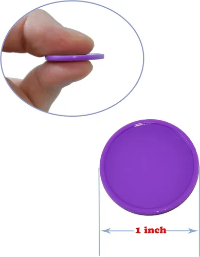 Miniatura 4 de Smartdealspro - Juego de 100 fichas de póquer de plástico opaco de 2,54 cm (1 pulgada) para contar (Púrpura)