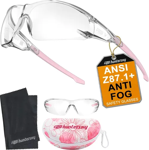 Miniatura 10 de HTS HUNTERSKY ANSI Z87.1 Gafas de seguridad antivaho envolventes transparentes, gafas de laboratorio para pickleball y química con resistencia a