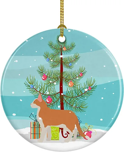 Miniatura 41 de Caroline's Treasures Adorno de cerámica con texto en inglés "Merry Christmas" para colgar en el árbol de Navidad, decoración para el hogar, Navidad