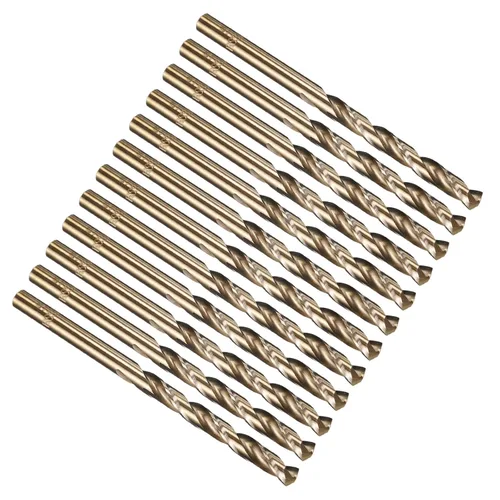 Miniatura 118 de PATIKIL Broca Jobber de 0.039 in, vástago recto M35 cobalto 5% acero de alta velocidad 135° acabado dorado para metal duro de acero inoxidable - 2