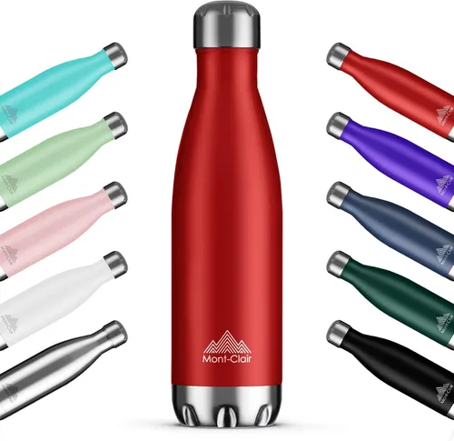Miniatura 15 de Mont-Clair H2O - Botella de agua de acero inoxidable aislada al vacío, sin BPA, botella de bebidas frías 12 horas y calientes las 24 horas, metal